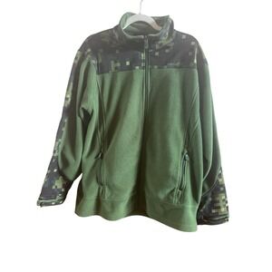 Denali Green Men's Full Zip Fleeve Jacket Size Large Pockets Adjustable Cuffs‎